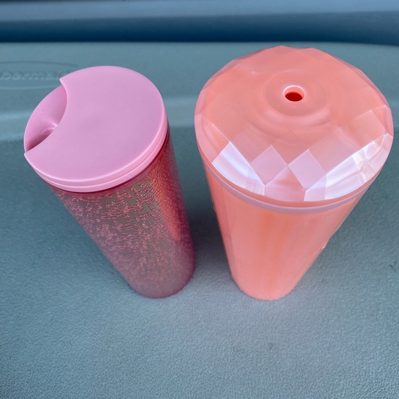 Starbucks pink pearl tumbler 24oz & Holiday 16oz Pink Champagne Bubble Traveler - Picture 4 of 10